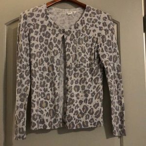 Gap animal print cardigan sweater